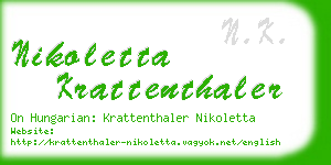 nikoletta krattenthaler business card